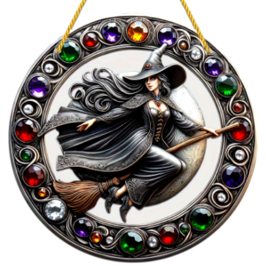 Linda Bruxa Acrílico para decoração de portas, janelas, etc.